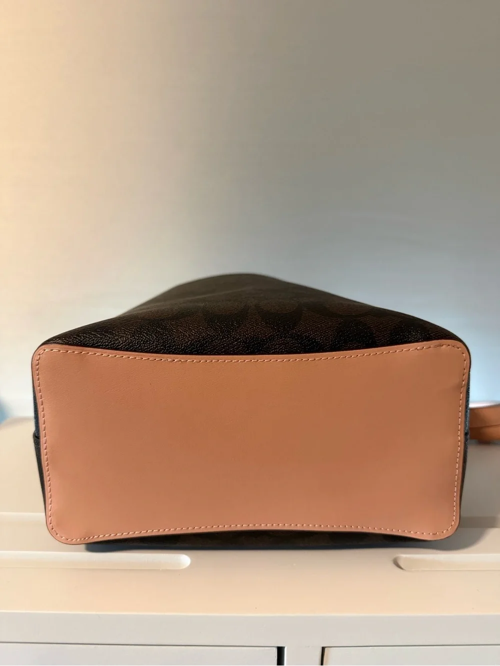 Coach Signature Canvas Black and Brown Bucket Bag